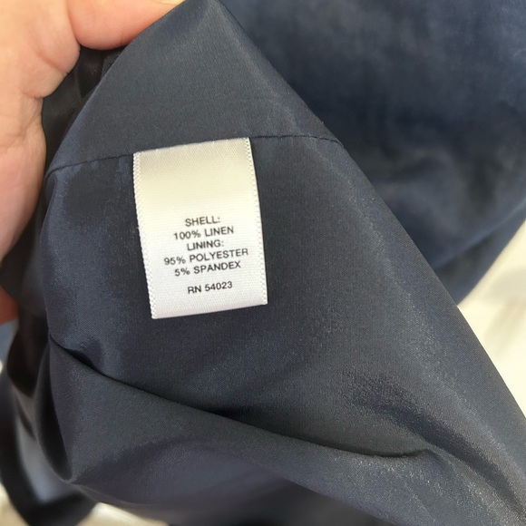 Banana Republic Dark Blue Midi Dress with White Belt - Picture 4 of 4